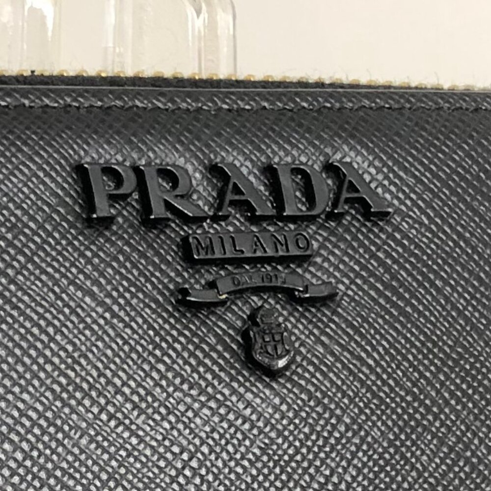 Prada Large Saffiano Leather Zip-Around Wallet RARE Monochrome - Picture 8 of 8